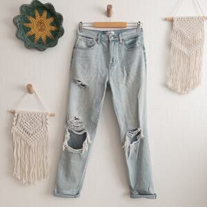 Pistola Presley High Rise Relaxed Roller Distressed Denim Jeans Size 27 NWT